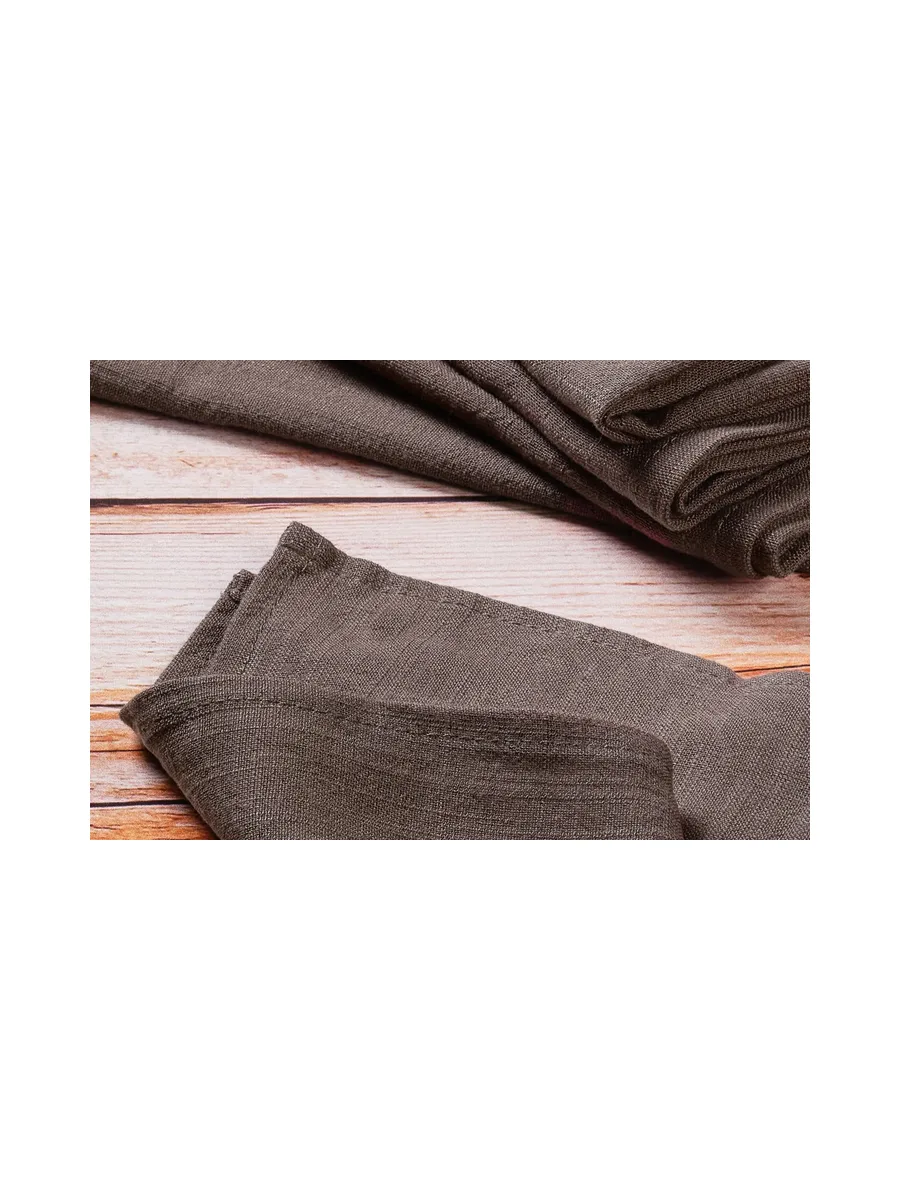 Serviette de table - 6 pièces - Lin et coton blanc crème 100
