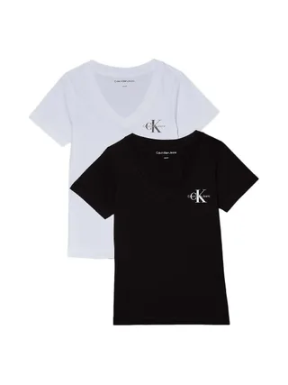 2x T-Shirt Blanc/Noir Femme Calvin Klein Jeans J20J223447 1