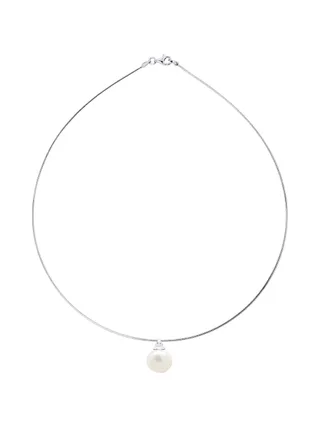 Collier Véritable Perle d'Eau Douce Baroque 12-13 mm — Argent 925 Millièmes Rhodié — 42 cm 3