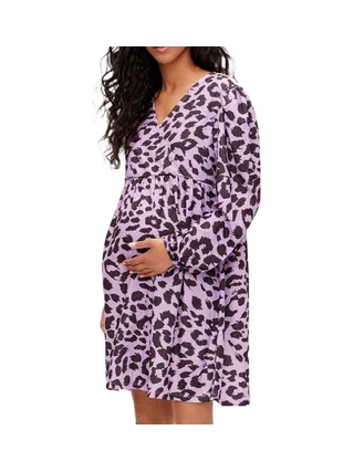 Robe D'allaitement Noire/Violette Femme Mamalicious Tess 1