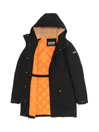 Parkas Noir Homme Schott Parka Fixe Doublee Sherpa 3