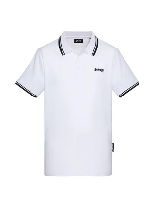 Polo Blanc Homme Schott PSWILL2 1