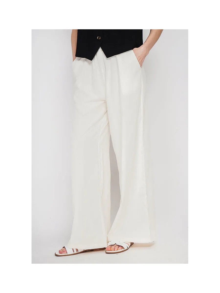 Pantalon large taille haute avec poches 17