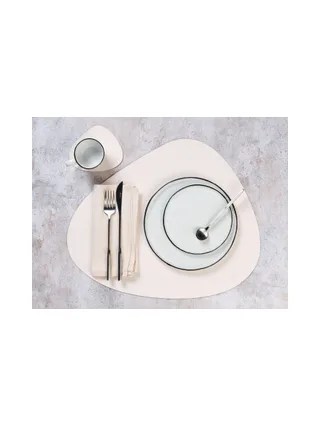 Serviette de table - 6 pièces - Lin et coton blanc crème 6