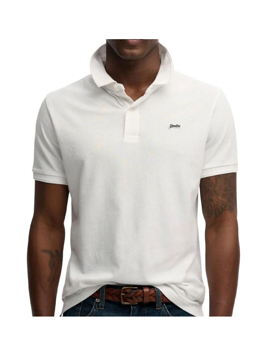 Polo Blanc Homme Superdry Classic Pique 1