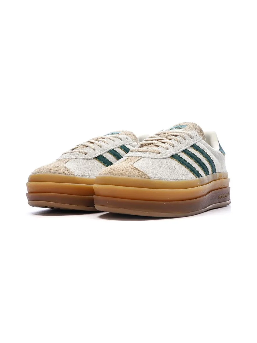 Baskets Beige/Vert Femme Adidas Gazelle Bold 7