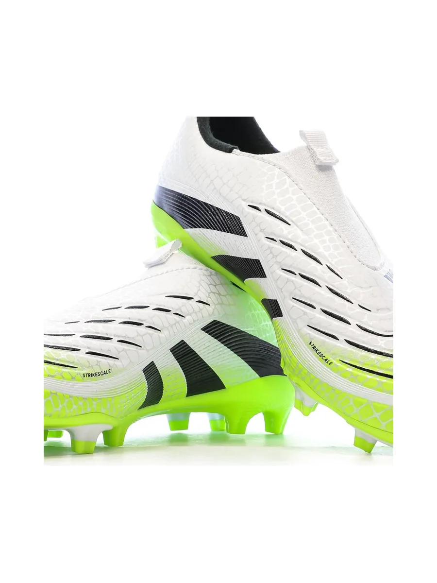Chaussures de Foot Blanc/Jaune Junior Adidas Predator League Ll FG/MG 8