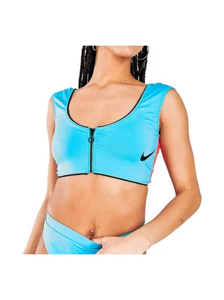 Haut de maillot de bain Bleu/Rose Femme Nike Midkini 1