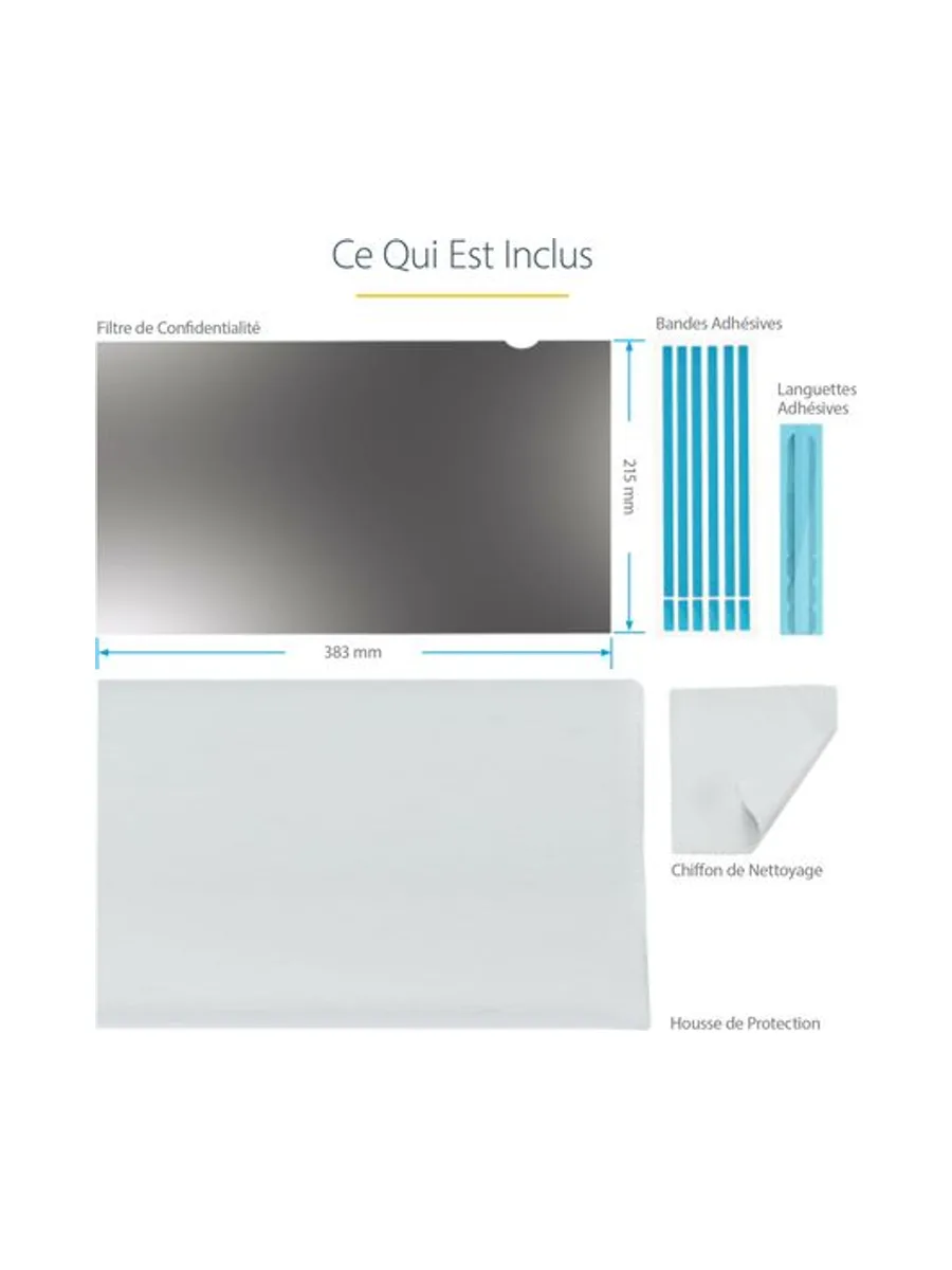 17.3" Laptop Privacy Filter Anti-Glare 16