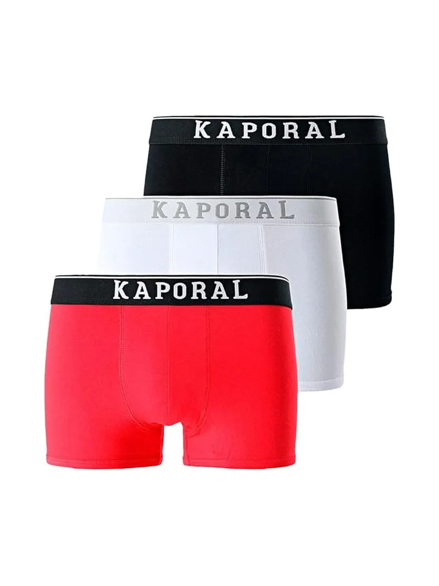 Lot x3 Boxers Noir/Rouge/Blanc homme Kaporal QUADMH 2