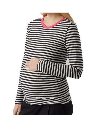 T-Shirt Blanc/Noir Femme Mamalicious Gisela 1