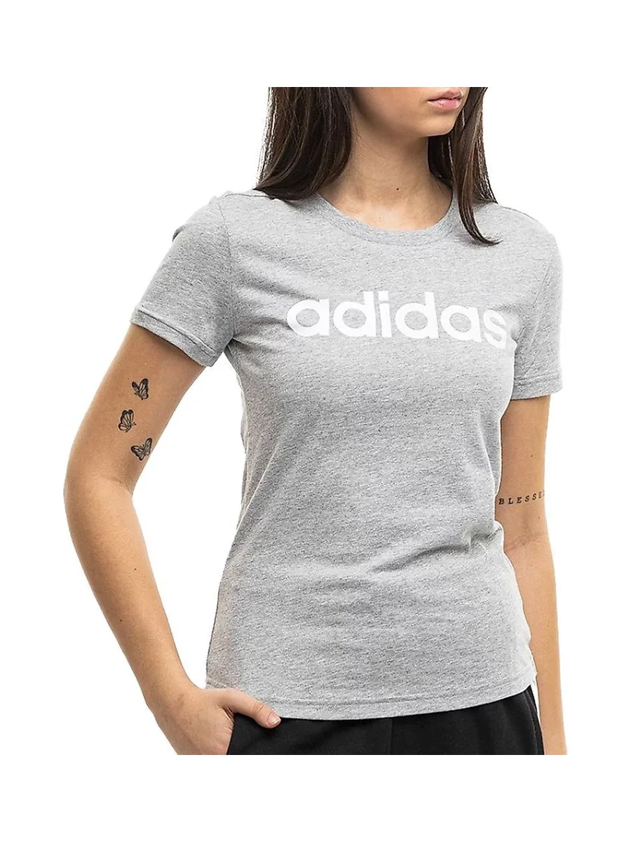 T-Shirt Gris Femme Adidas Lin 2