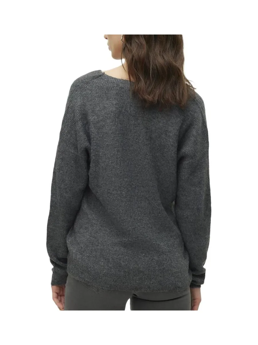 Pull Gris Foncé Femme Vero Moda Crew 3
