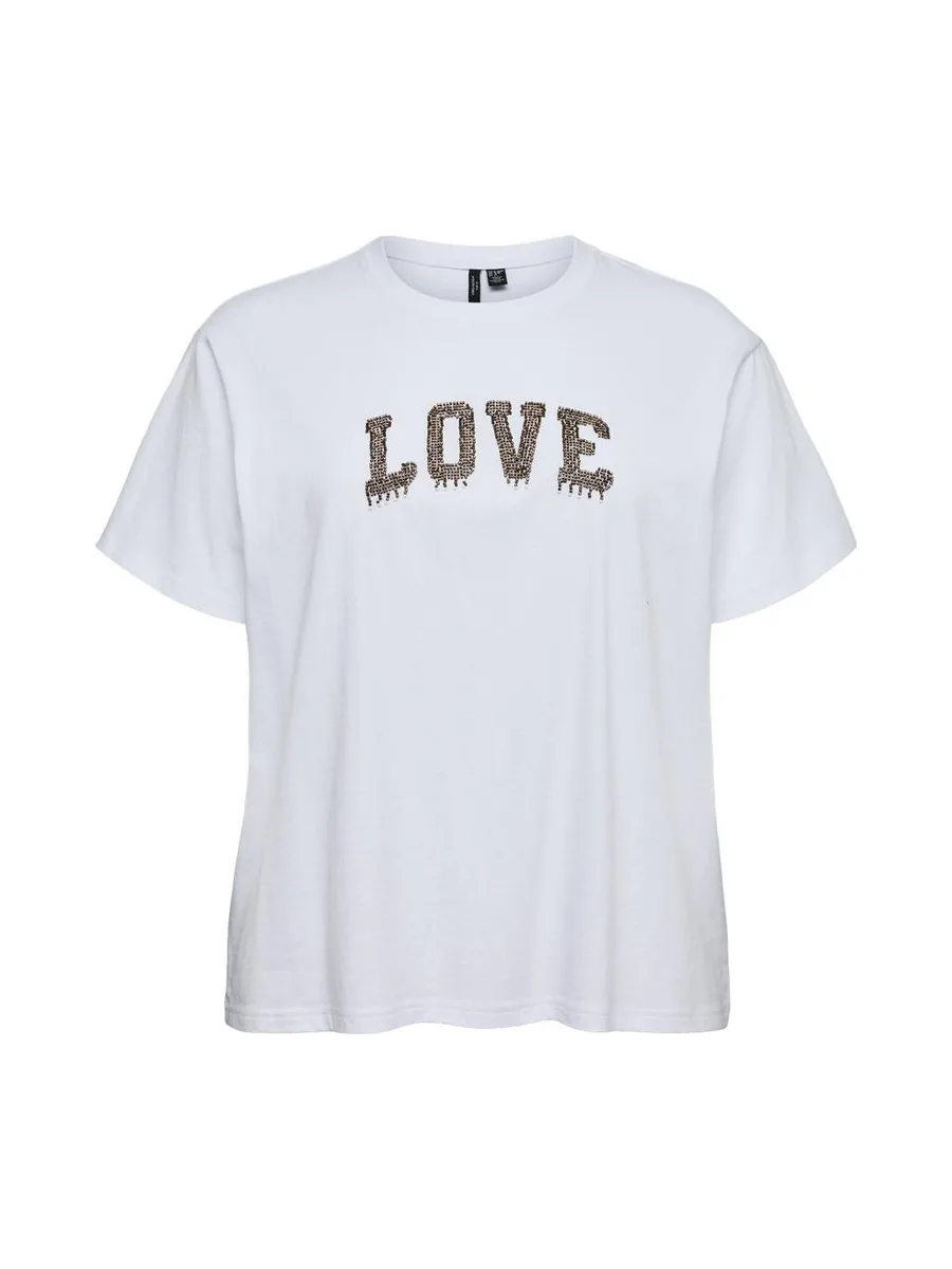 T-Shirt Blanc/Doré Femme Vero Moda Vmloretta 3