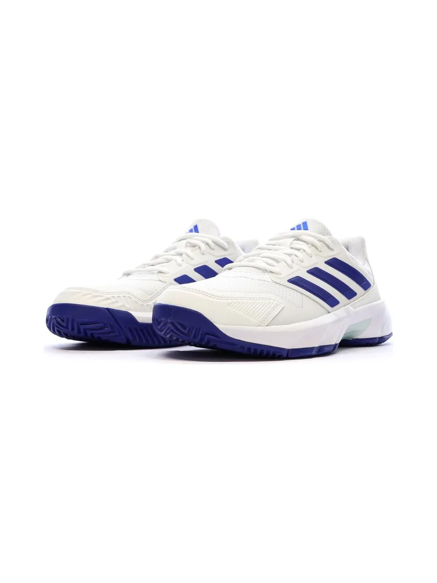 Baskets Blanches/Bleu Homme Adidas Courtjam 7