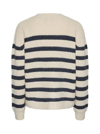 Pull Bleu/Blanc Femme Pieces Klara 2