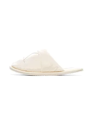 Chaussons Blanc Femme Calvin Klein Jeans Slipper Satin Moire 1