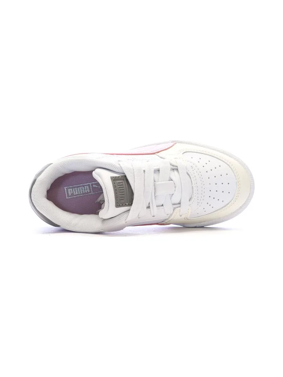 Baskets Blanches/Roses Fille Puma Ca Pro 5