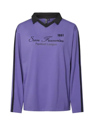 Polo Violet/Noir Femme Pieces Feng 1