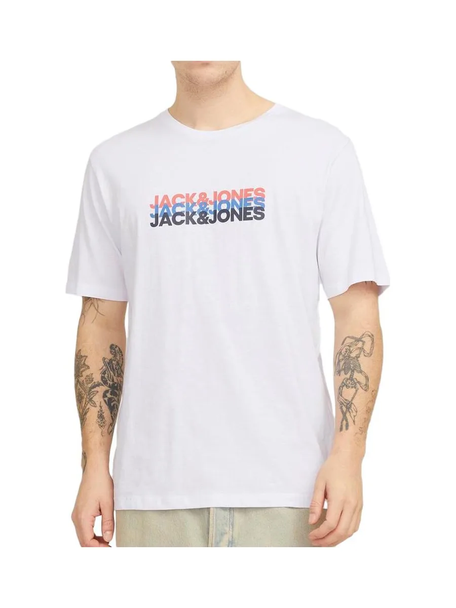 T-Shirt Blanc Homme Jack & Jones Cyber 2