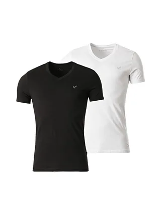Lot de 2 T-Shirts Blanc/Noir Homme Kaporal GIFTH 1