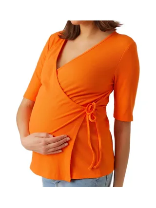 T-Shirt Orange de Grossesse Femme Mamalicious 20018309 1