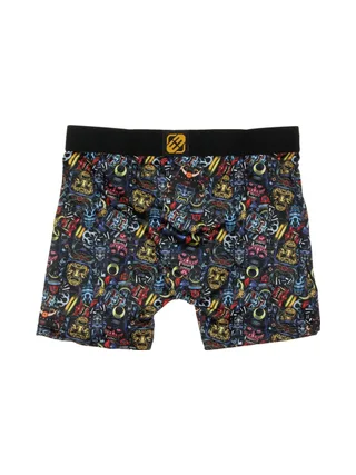 Boxer Noir/Bleu/Jaune à Imprimés Homme Freegun MAS 2