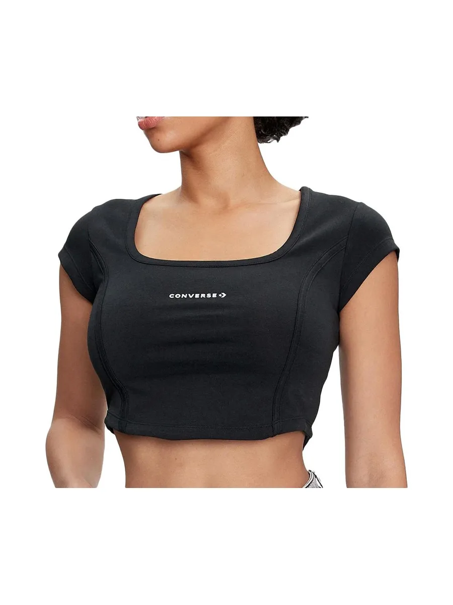 T-Shirt Noir Femme Converse Corset 2