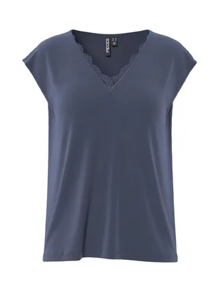 T-Shirt Marine Femme Pieces Kamala 1