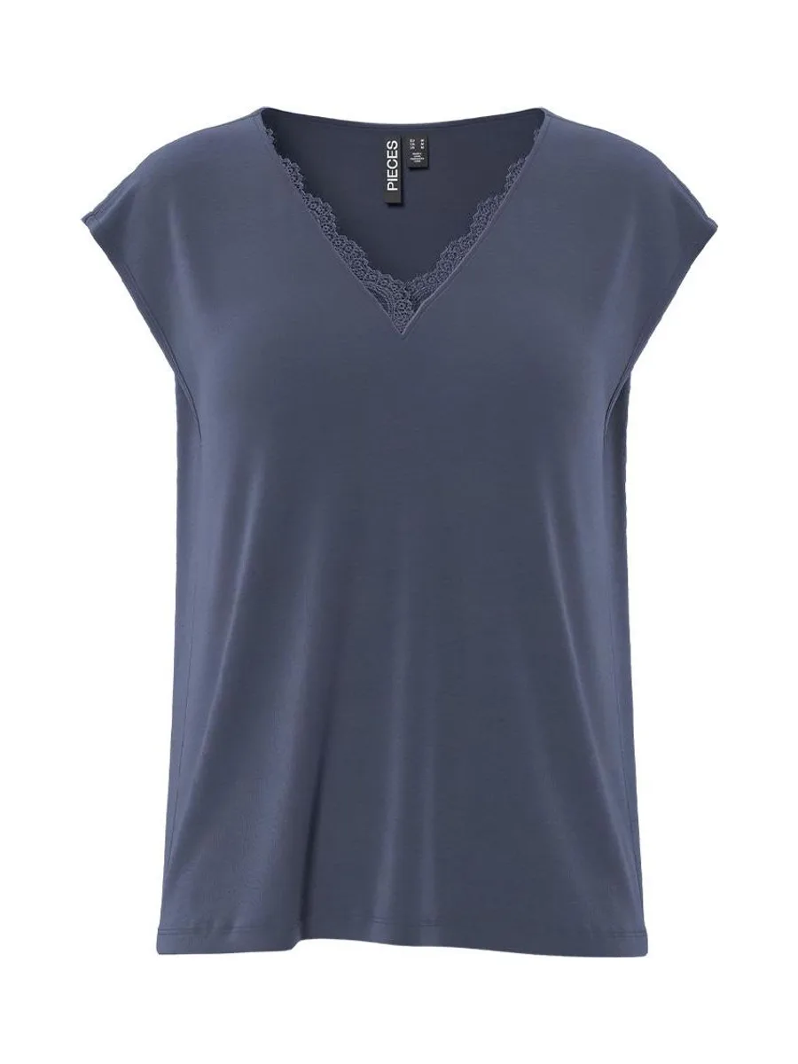 T-Shirt Marine Femme Pieces Kamala 2