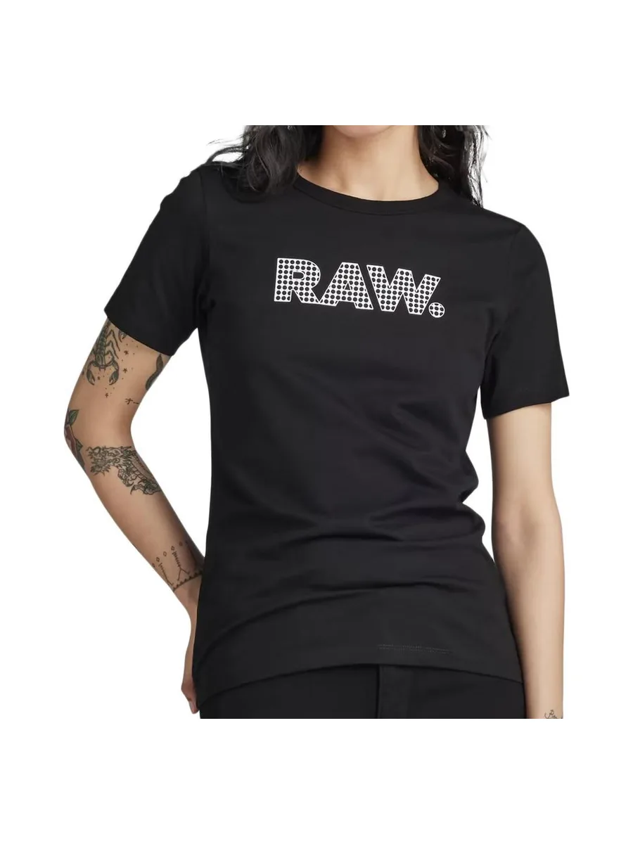 T-shirt Noir Femme G-Star Raw Anglaise Graphic Raw 2