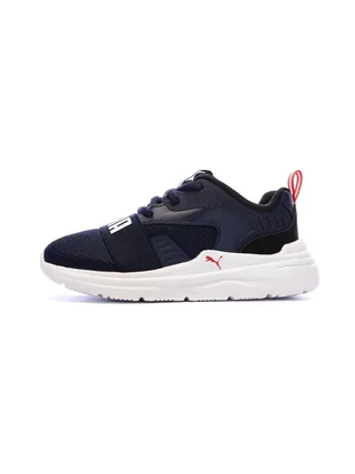 Baskets Marines/Blanches/Roses Garçon Puma Soft Wired 2 1