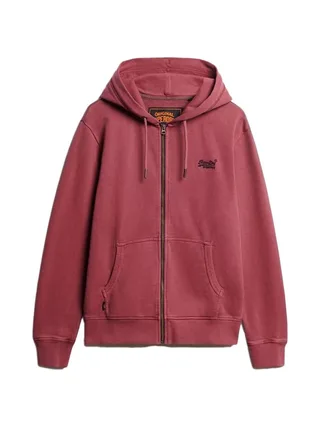Sweat Zippé Bordeaux Homme Superdry Essential Washed Ziphood 3