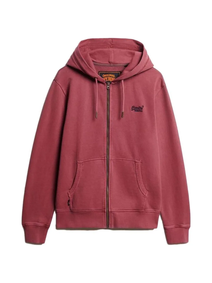 Sweat Zippé Bordeaux Homme Superdry Essential Washed Ziphood 3