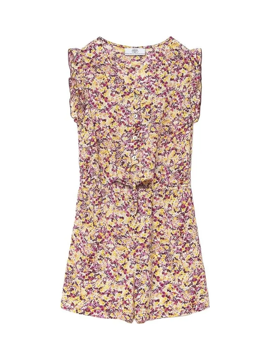 Combishort Jaune/Rose Fille Le Temps Des Cerises Fleur 2