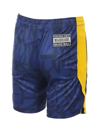 Short de Basketball Bleu/Jaune Garçon NBA Golden State Warrior 2