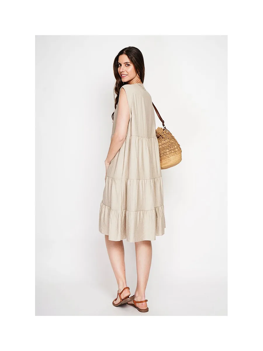 Robe col tunisien gaufrée à étages S/M 8