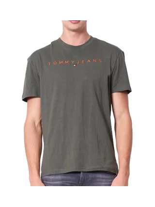 T-Shirt Kaki Homme Tommy Hilfiger Reg Linear 1