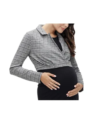 Blazer de Grossesse Gris/Noir Femme Mamalicious Noelli 1