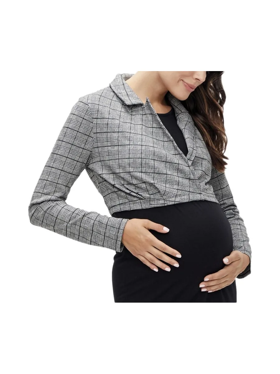 Blazer de Grossesse Gris/Noir Femme Mamalicious Noelli 2