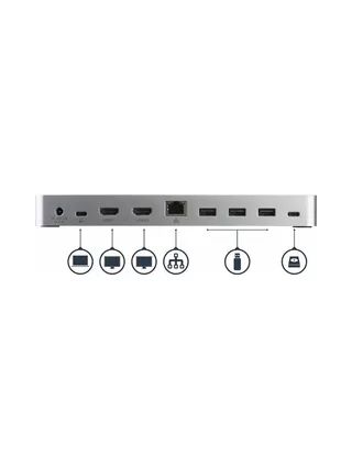 Windows Dual Monitor USB C Dock - 60W PD 5