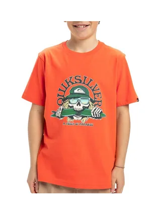 T-Shirt Orange Garçon Quiksilver Skull Feast 1
