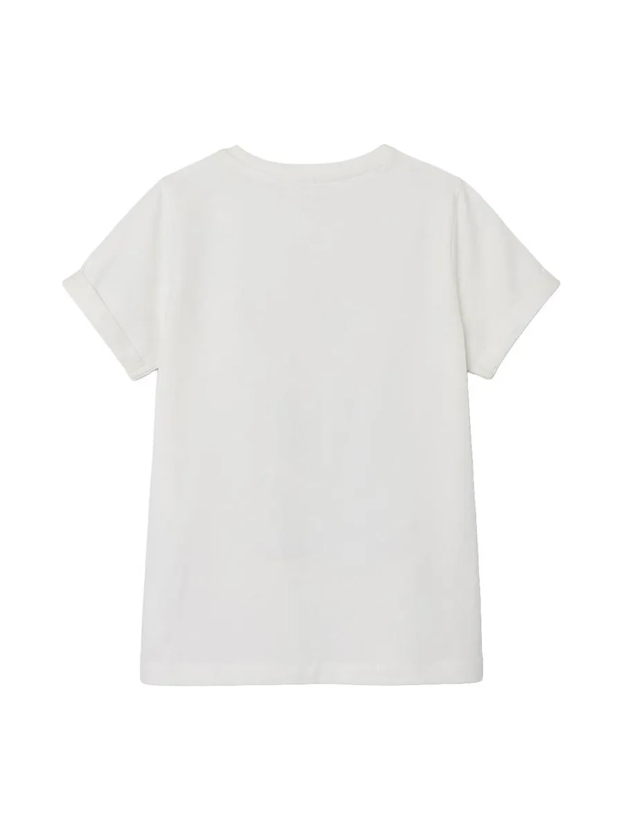 T-shirt Blanc Fille Name it Jax Wednesday 4