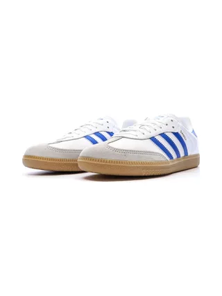 Baskets Blanches/Bleu Garçon/Fille Adidas Samba 6