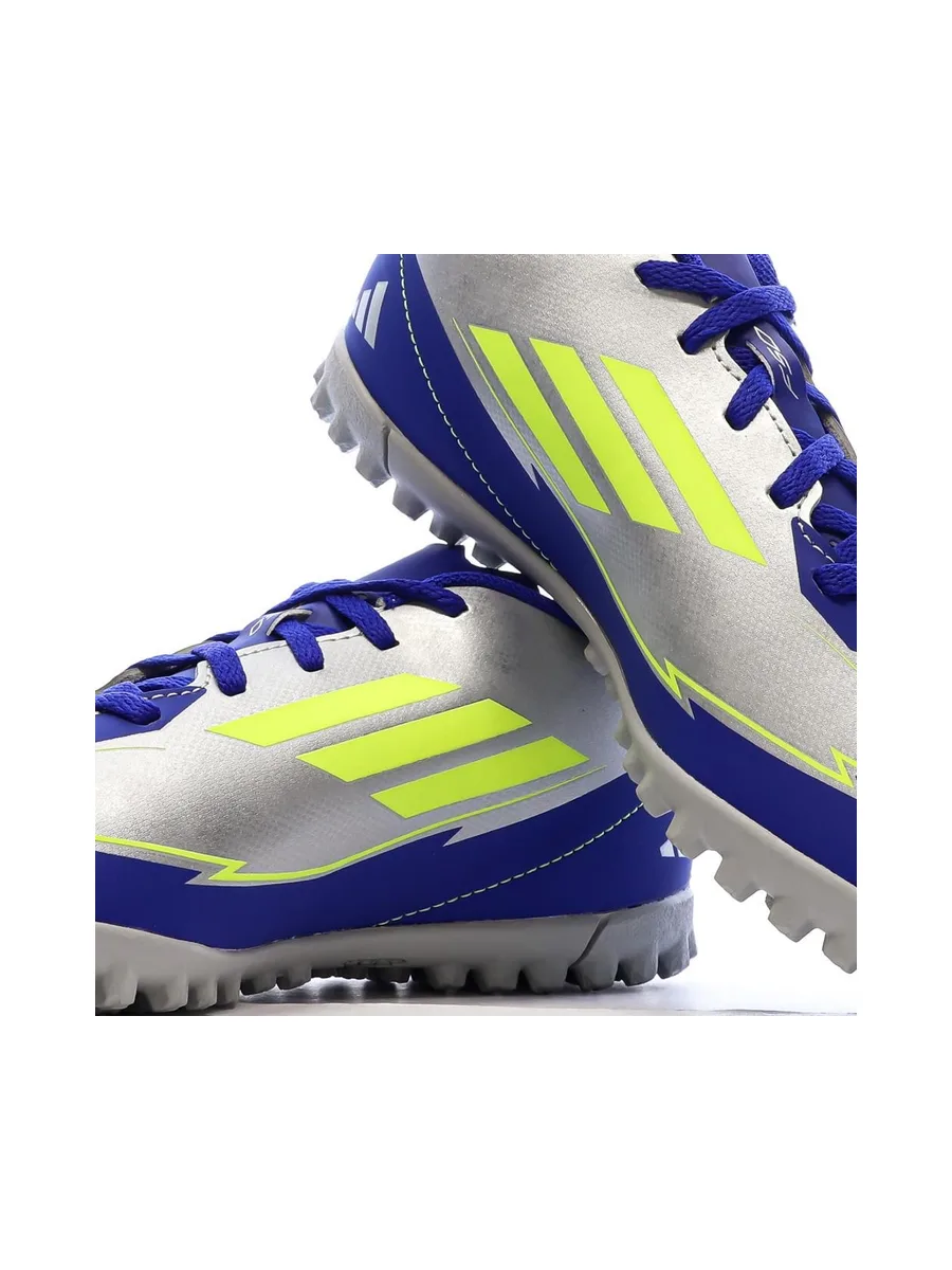 Chaussures de Foot Gris/Bleu Junior Adidas F50 Club TF J Messi 8