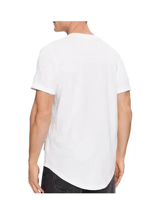 T-Shirt Blanc Homme Calvin Klein Jeans Badge Turn Up Sleeve 2
