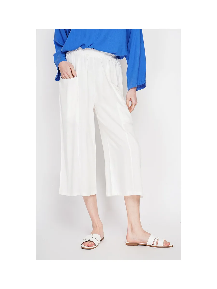 Pantacourt large taille haute avec poches devant 3