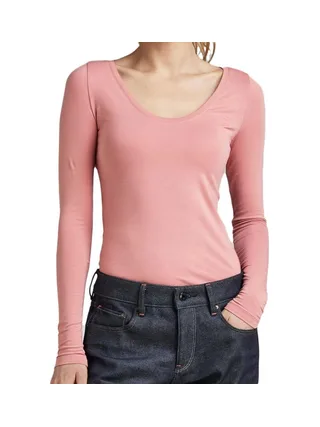 T-shirt Manches Longues Rose Femme G-Star Base R 1