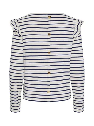 T-Shirt Rayure Marine/Blanc Femme Pieces Niana 2