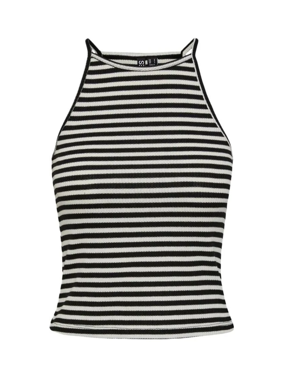 Top Noir/Blanc Femme Pieces Pcostina Strap 2